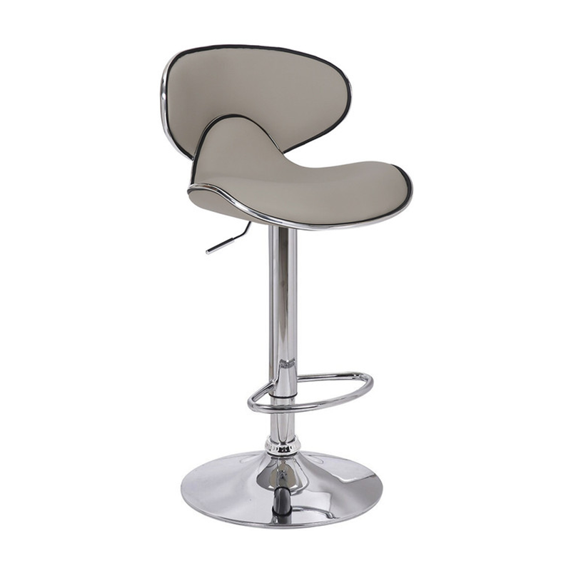 Beige PU Ergonomic Backrest Footstool Bar Chair 360 Rotary Counter Stool ZG18-017