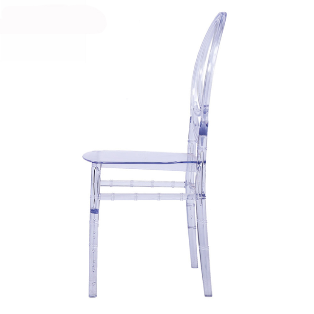 Transparent Banquet Furniture Chair with High Quality Classic Crystal Crown Clear Resin Dining Wedding Chair (ZG50-002)