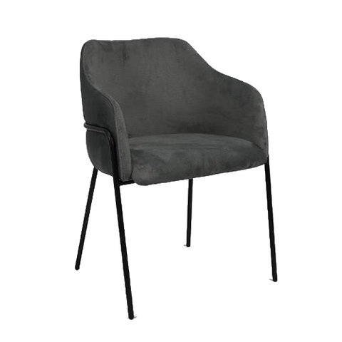 Contemporary Light Gray Fabric Comfortable Modern Velvet Fabric Dining Chair(ZG23-078)
