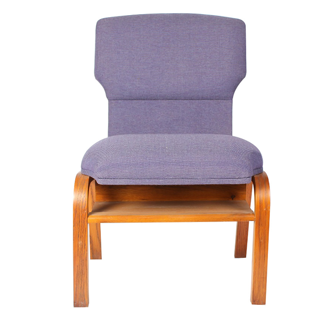 Wood Framed Upholstered Church Chair Stacking Chairs with Book Rack (ZG15-006)