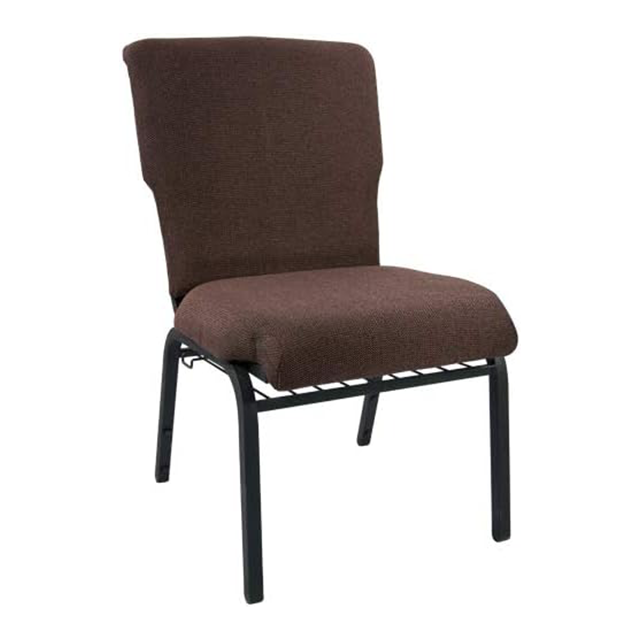 21′′ Wide Church Chair Comfy Stackable Chair in Gray Fabric and Black Frame (ZG13-005)
