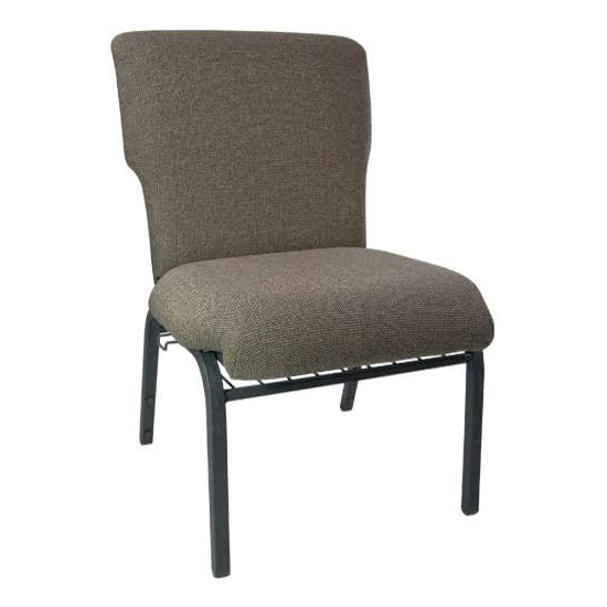 21′′ Wide Church Chair Comfy Stackable Chair in Gray Fabric and Black Frame (ZG13-005)