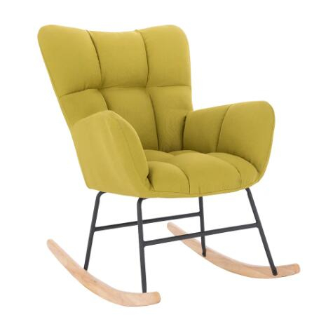 Teddy Fabric Tufted Upholstered Rocker Chair Bedroom Lounge Armchair (ZG31-002)