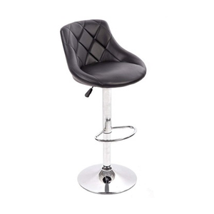 White Pu Leather Padded Adjustable Height Bar Stools 360 Rotation Kitchen Chair