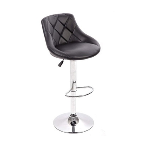 White Pu Leather Padded Adjustable Height Bar Stools 360 Rotation Kitchen Chair