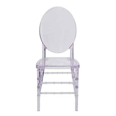 Transparent Crystal Round Back Banquet Dining Chair Clear Plastic Stacking Chairs