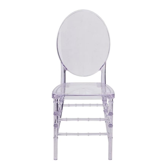 Transparent Crystal Round Back Banquet Dining Chair Clear Plastic Stacking Chairs