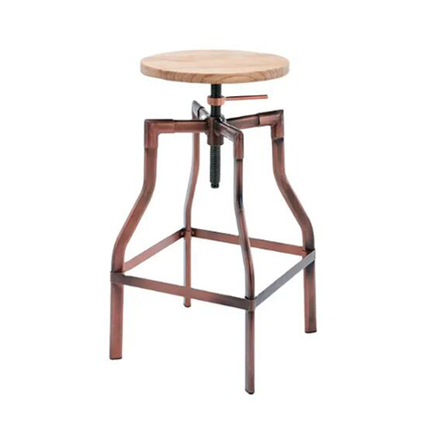 New Commercial Modern Style Wooden Adjustable Bar Stools Metal Tolix Industrial Bistro Dining Chair (ZG21-061)