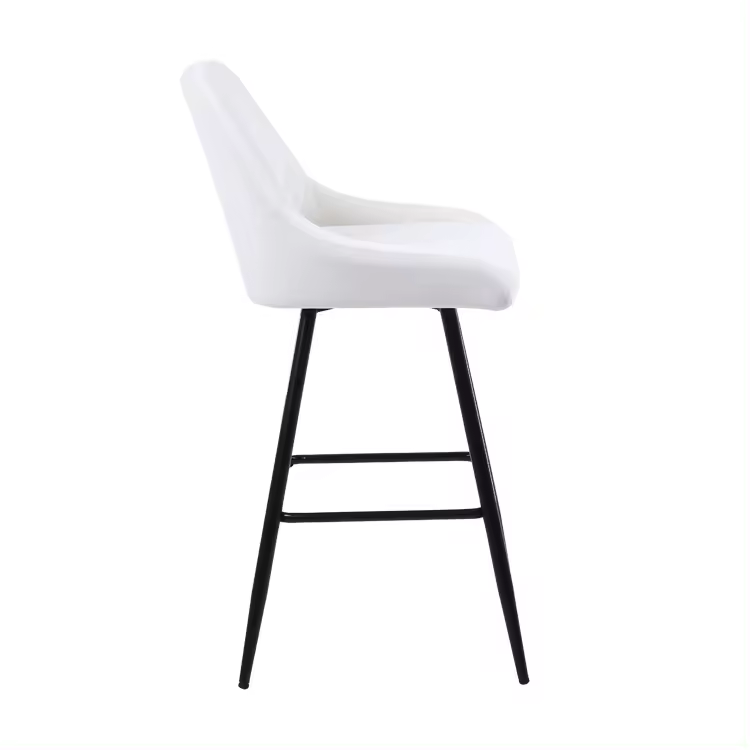 Nordic Restaurant Modern Upholstery High Bar Chair Metal Frame With Footrest(ZG21-003)