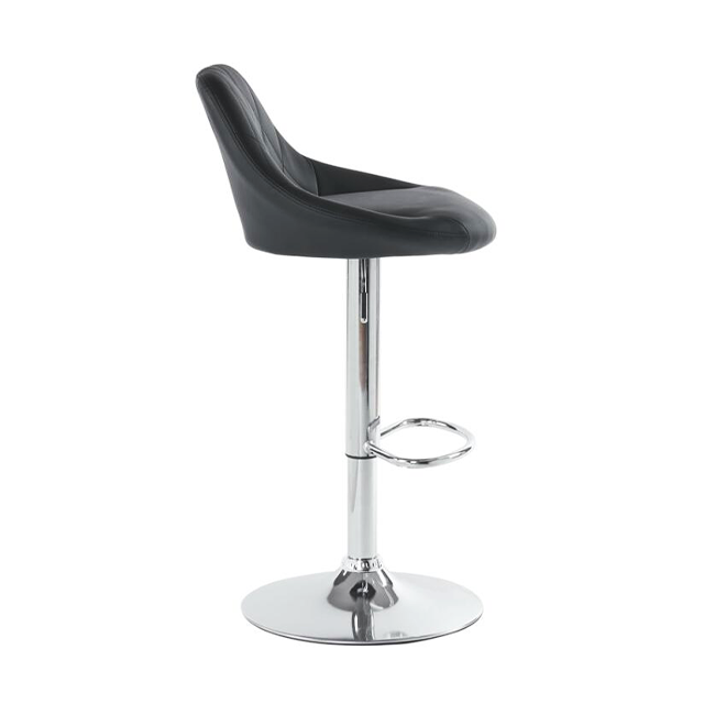 White Pu Leather Padded Adjustable Height Bar Stools 360 Rotation Kitchen Chair
