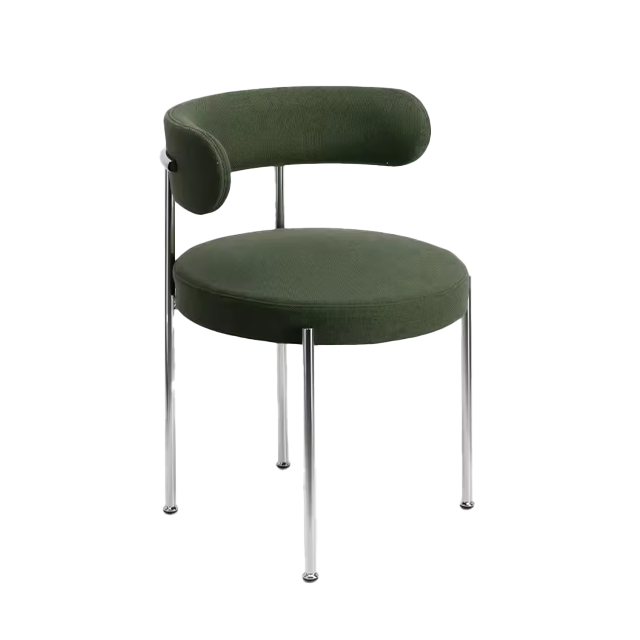 Nordic Fabric Leather New Design Modern Luxury Restaurant Metal Leg Dining Chair(ZG23-069)
