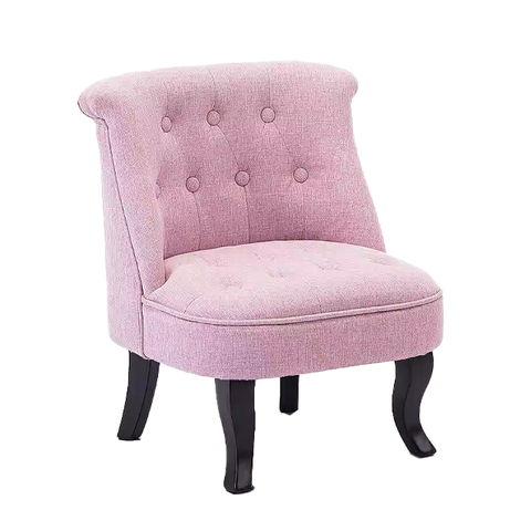Antique Styled Tufted Single Seater Fabric Sofa Wood Legs Comfortable Leisure Chair(ZG19-031)