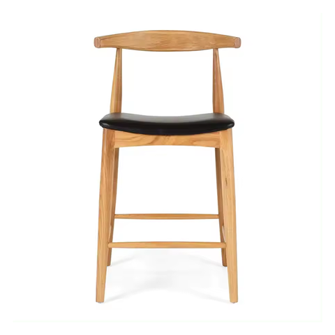 Hot Selling Modern Restaurant Wishbone Chair High Leg Chair Cow Horn Chair Wood Bar Chair (ZG25-006)