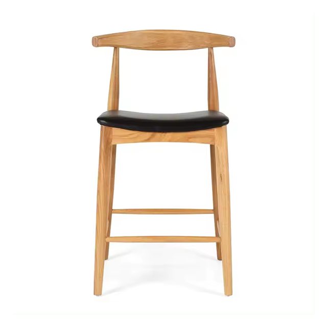 Hot Selling Modern Restaurant Wishbone Chair High Leg Chair Cow Horn Chair Wood Bar Chair (ZG25-006)