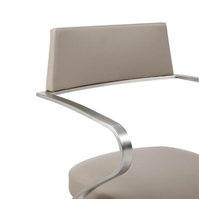 Top Quality Faux Leather Padded Barstool Rose Gold Chrome Base/Footrest Counter Height Chair ZG18-055