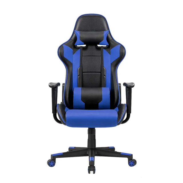 Adjustable Height Reclining Back Lumbar Cushion Gaming Chair with Leather Fabric Strong and Durable(ZG27-055)