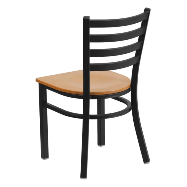Metal Ladder Back Dining Restaurant Kitchen Chair with Wood Seat(ZG23-109)