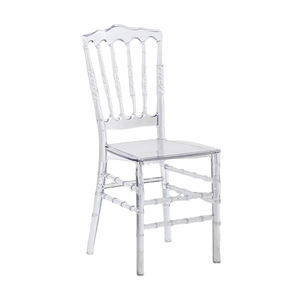 Manufacturer Modern Simple Design Chiavari Napoleon Dining Banquets Transparent Acrylic Plastic Clear Chair for Outdoor Wedding Event (ZG50-015)