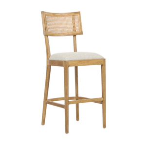 Nordic Design Minimalist Rattan Back Solid Wood Bar Chair Armless Leisure Bar Stools(ZG25-038)
