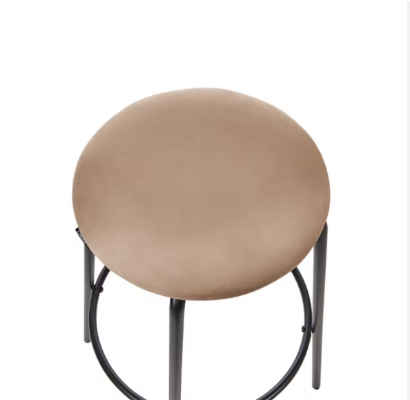  Edit Restaurant Cafe Counter Height Set of 2 Velvet Upholstered Bar Stool with Black Metal Legs ZG21-070