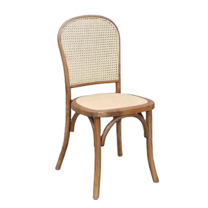 Anji Zhenguan Antique Solid Wood Dining Chair Stacking Square Cane Back Wood Chair for Wedding(ZG16-089)