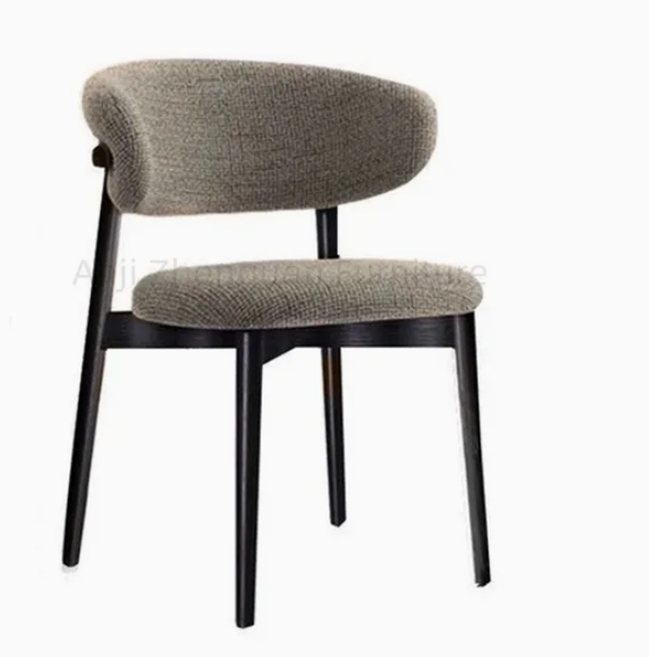 Nordic Modern Minimalist Wood Dining Chairs with Backrest Designer Fabric for Home Living Room Hotel Use(ZG16-100)