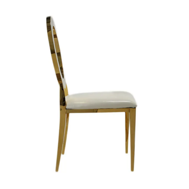 Wholesale Modern Design Steel Round Hollow Back Stackable Metal Banquet Wedding Dining Chair(ZG50-009)