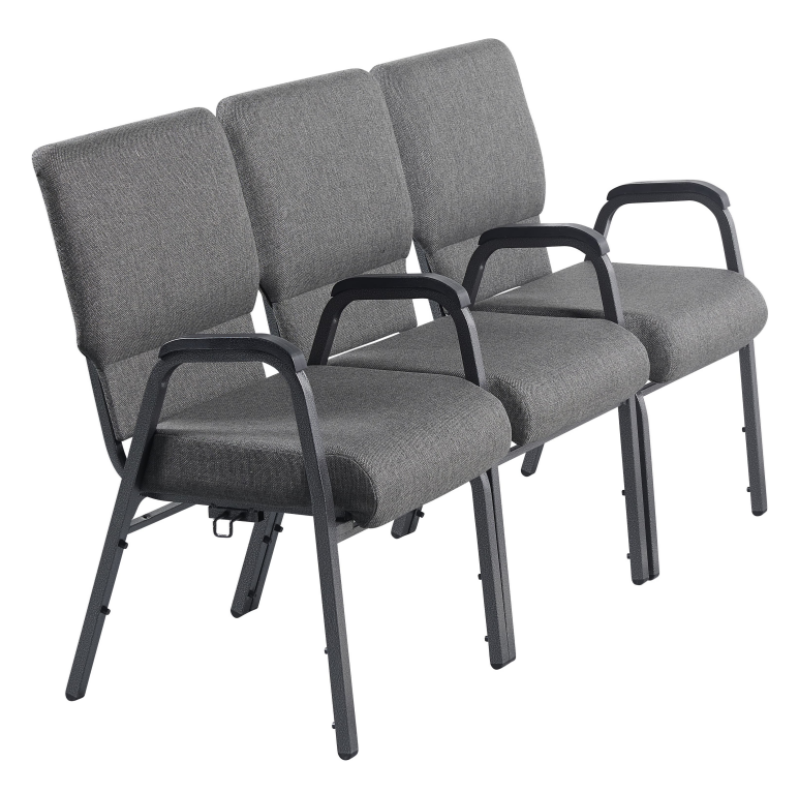 Wholesale Cheap Stackable 20.5'' Wide Gray Church Chair with Armrest for Auditorium Worship(ZG13-009)