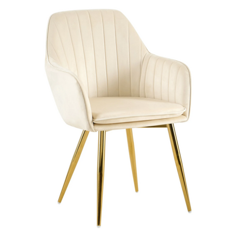 Modern Luxury Tufted Velvet Fabric Dining Green Armchair with Metal Legs(ZG23-033)