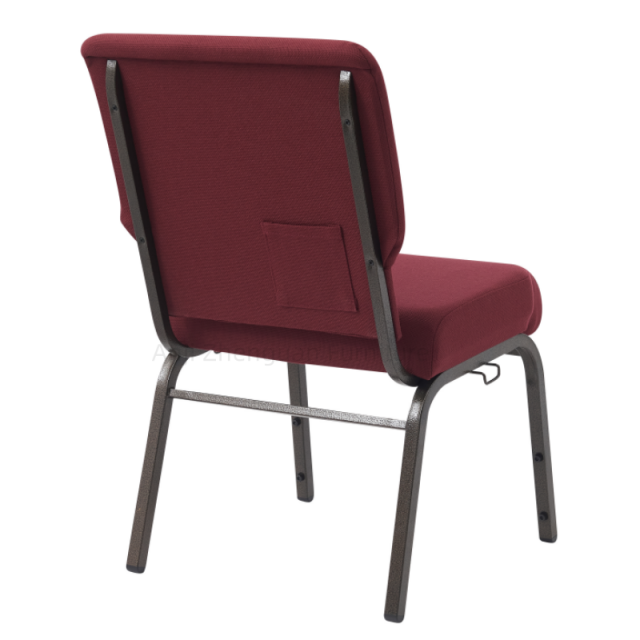 20.50 Inch Wide Metal Stackable Church Chair with Wardpocket for Worship(ZG13-001)
