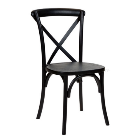 Factory Dining Chairs Black Wood Crossback Chairs Hotel X-Back Chair Stackable for Wedding Party Banquet(ZG11-002)