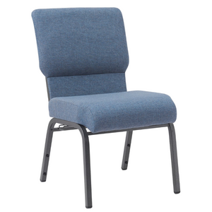 20.5 Inch Wide Light Blue Fabric Color Silver Vein Steel Frame Comfy Stackable Church Worship Auditorium Chair (ZG13-001)