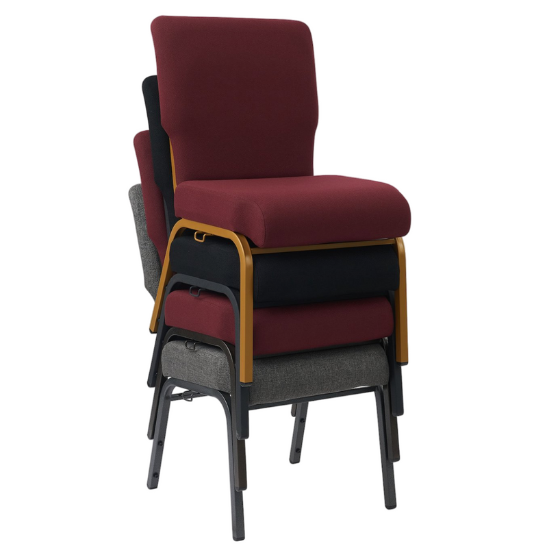 20.5 Inch Wide Customized Color Silver Vein Steel Frame Stackable Church Worship Auditorium Chair (ZG13-010)