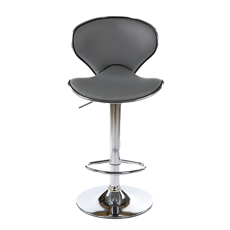 Beige PU Ergonomic Backrest Footstool Bar Chair 360 Rotary Counter Stool ZG18-017
