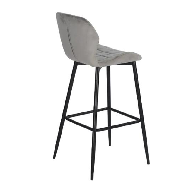High Chair Velvet Fabric Creative Vintage Metal Leisure Bar Chair With Footrest(ZG21-012)