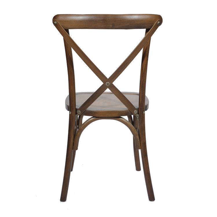 Manufacturer of Cross Back Wood Stacking Wedding Event Furniture Dining Cane Banquet Chair (ZG11-002)