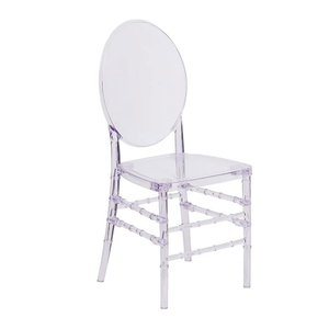 Transparent Crystal Round Back Banquet Dining Chair Clear Plastic Stacking Chairs