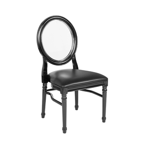 Wholesale Modern Design Transparent Back Louis Wood Stacking Banquet Dining Chair(ZG11-006)