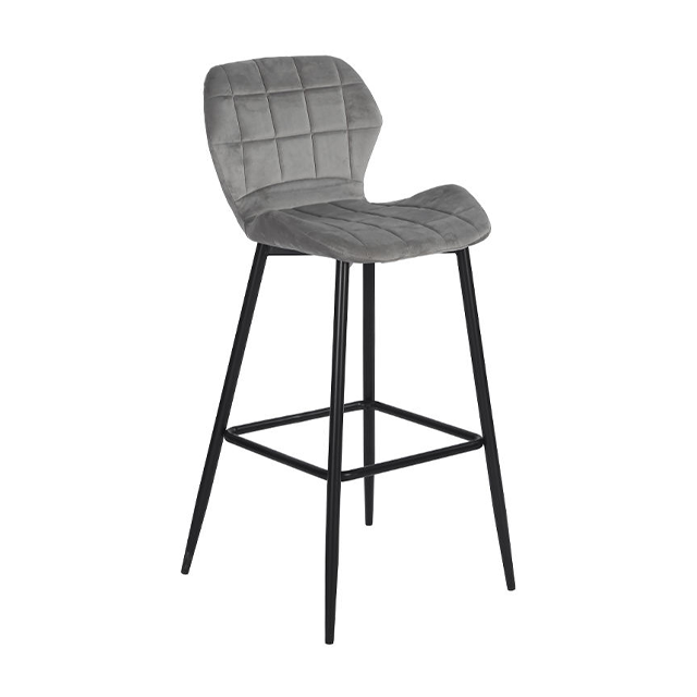 High Chair Velvet Fabric Creative Vintage Metal Leisure Bar Chair With Footrest(ZG21-012)