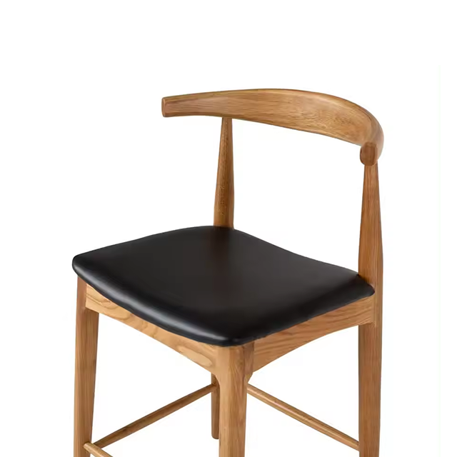 Hot Selling Modern Restaurant Wishbone Chair High Leg Chair Cow Horn Chair Wood Bar Chair (ZG25-006)