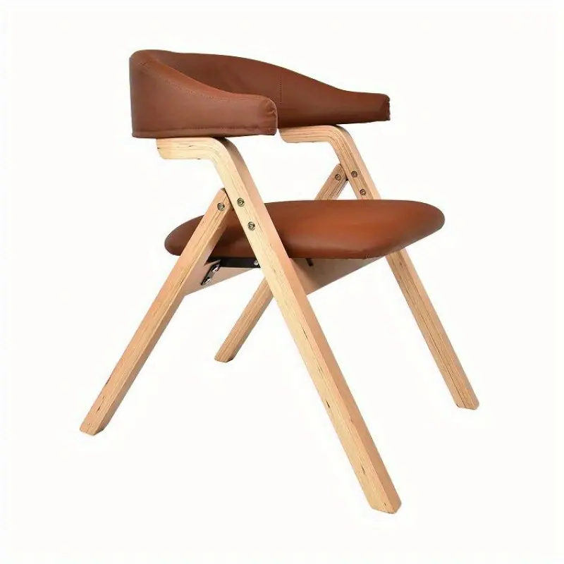 Vintage Folding Chair PU PVC or Fabric Beech Wood Dining Chair(ZG16-104)