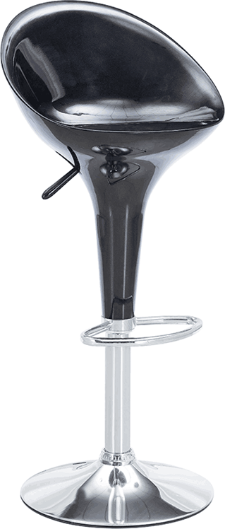 Bar Furniture Modern Minimalist Pub Reception Desk Chair ABS Plastic Chrome Base Black bar Stool(ZG18-063)