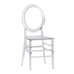Moon Nordic Outdoor Household Wedding Event Plastic Crystal Acrylic PC Transparent Dining O Back Chair ZG50-018