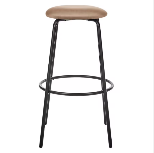  Edit Restaurant Cafe Counter Height Set of 2 Velvet Upholstered Bar Stool with Black Metal Legs ZG21-070
