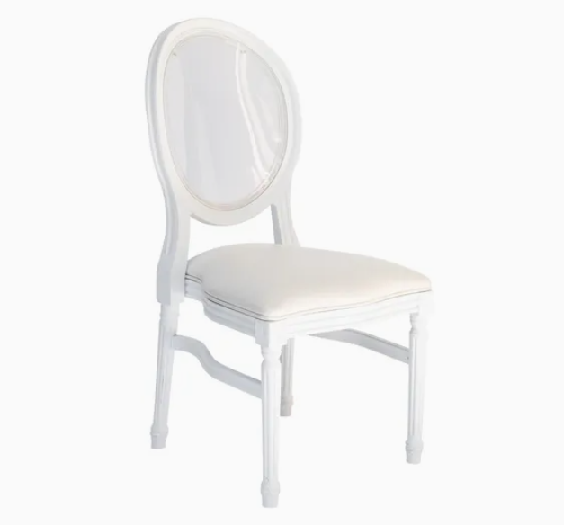 Anji ZG Manufacturer Premium Solid Wood Wedding Button Padded Back Stackable Louis Chair for Hotel Dining Restaurant Event Rental (ZG16-066C-V)