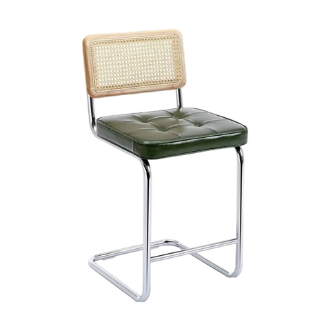 Back Support Modern Makeup Chair Cane Rattan Back Restaurant Chair with Kneeling Legs(ZG23-081)