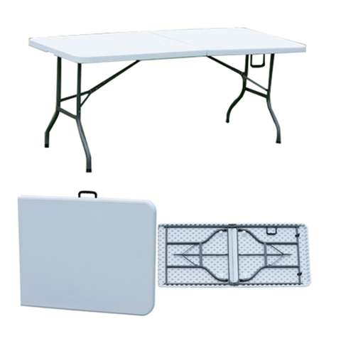 Portable Outdoor Furniture Table Foldable 6FT Fold in Half Table
