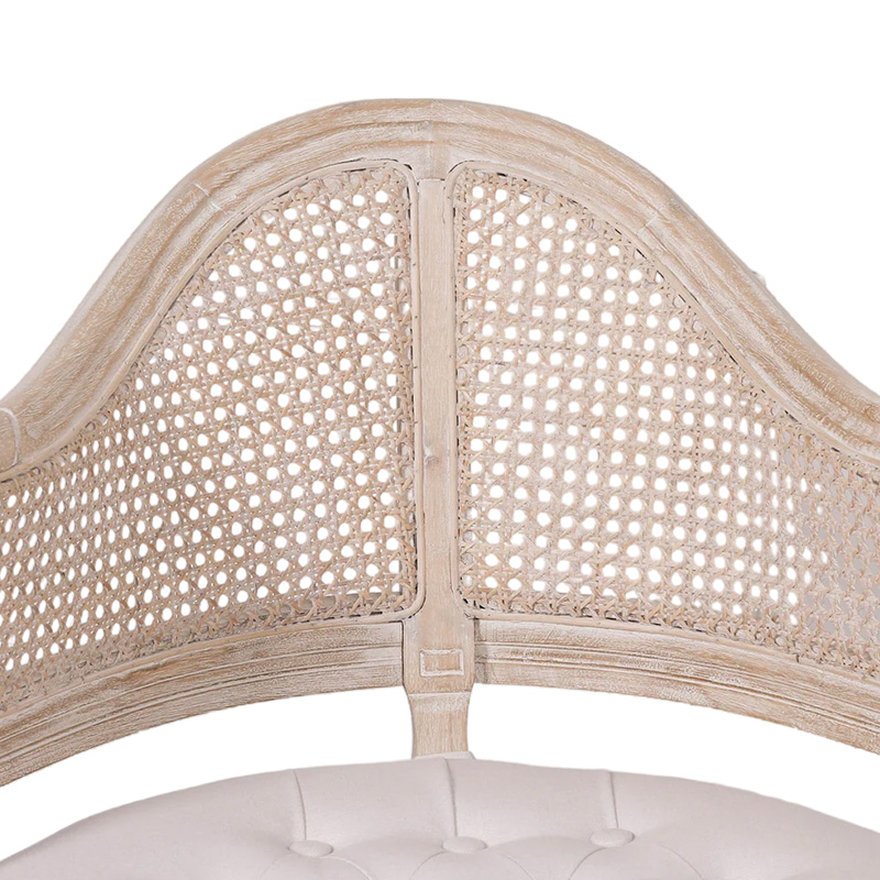 ZG Rubber Wood Rattan Spoon Back Dining Louis Chair Triangle Mesh Leisure Chair Living Room Chair for Hotels Wedding Dining Event (ZG16-095)