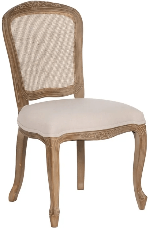 ZG Furniture Rustic French Style Dining Louis Chair Reticulum Rattan Back Vintage Wooden Frame Chair for Rental Wedding Event (ZG16-086)