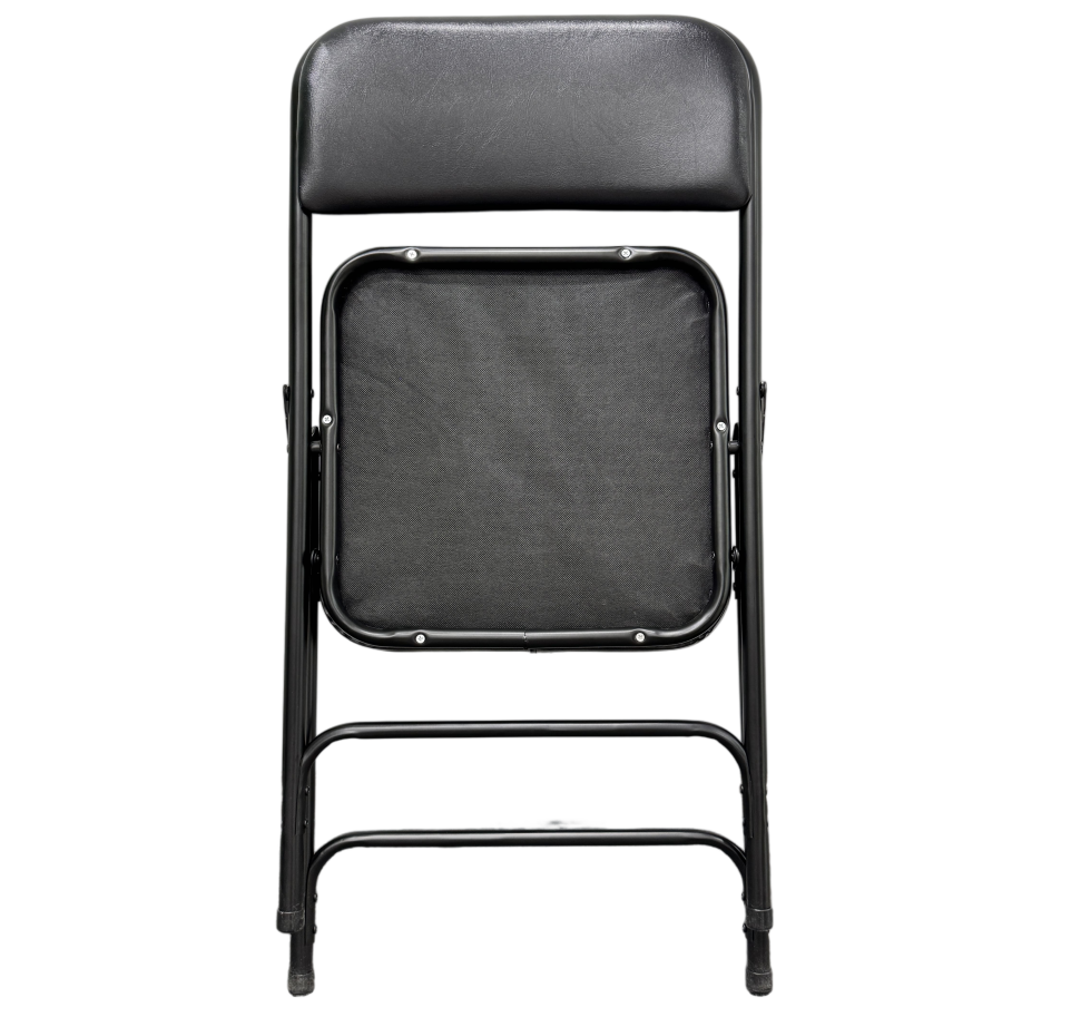 Comfortable Modern Accent Faux Leather Thick Foam Padded Black Folding Chair (ZG26-018)